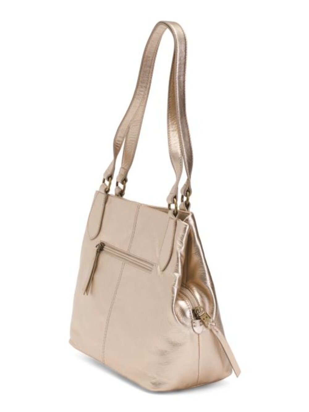 THE SAK Leather Melrose Metallic Satchel Tote - Picture 4 of 5